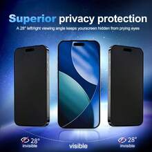CASECOPS 1-Pack واقي شاشة زجاجي مقسى بتغطية كاملة وخصوصية، متوافق مع iPhone 17 Pro Max/17 Pro/17/16 Pro Max/16 Pro/16/15 Pro Max/15 Pro/15/14 Plus/13/12/11 Pro Max/X/XS/XR، تغطية كاملة، مضاد للبصمات، مضاد للخدش، مناسب للاستخدام اليومي والمكتبي والمنزلي - عبوة واحدة - مشاهدة 6