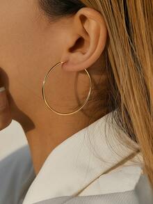 SYMFNY Minimalist Pure Silver Earrings, Holiday Edition - 4cm high polished - View 3