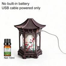 2.2W USB超声波加湿器，带夜灯，160ml便携式桌面空气加湿器，中式亭阁造型，ABS塑料材质，无需电池，适用于家庭、办公室、卧室 - 涼亭加濕器 - 查看 19