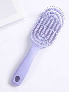 1pc Macaron Color Hollow Massage Hair Comb, Suitable For Wet & Dry Hair, Can Create Voluminous Hairstyle, Unisex, Suitable For School, Travel & Vacation, Women Hair Accessory - Multicolor - View 14