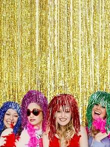 6/1pc Metallic Glitter Wig, Shiny Plastic Party Wig, Suitable For Cosplay And Birthday Party, No Feathers, No Electricity Required, Multiple Colors In Stock - Multiple Styles - View 5