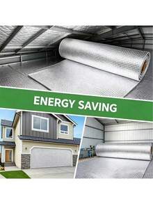 Double-Sided Aluminum Foil Insulation Roll, Diamond Pattern EPE Foam Thermal Barrier, Cuttable Soundproof & Moisture Resistant Mat For Roof, Wall, Garage, RV And DIY Projects - Diamond Foil - View 5