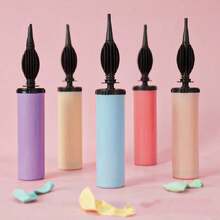 4pcs/1pc,Macaron Multi-Color Dual-Way Air Pump (Random Color), Hand-Push Portable Air Pump, Convenient Inflation Tool For Party Decoration And Home Use, Efficiently Assists Balloon Inflation, Suitable For Party Preparation, Home Inflation, Scene Decoration - A - View 4