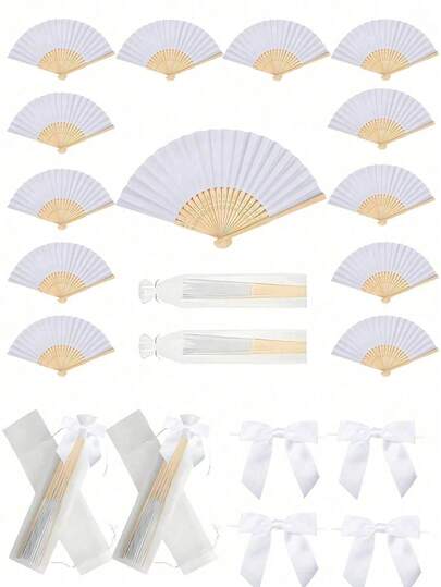 Paper Bamboo Folding Fan Gift Bag & Thank You Card Set, Bride Bamboo Handheld Folding Fan, Bachelorette Party Wedding Bride Baptism Decoration, Bachelorette Party Photo Prop, Wedding Decoration, Party & Event, Perfect Summer Accessory, Women's Folding Fan