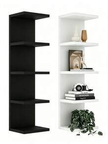 1pc Multi-Layer Minimalist Wall-Mounted Storage Shelf, Modern Living Room Bedroom Wall Decor Rack, Suitable For Books, Dolls, Toys, Clothes, Etc., Applicable For Home, Store And Product Display - Multicolor - View 2