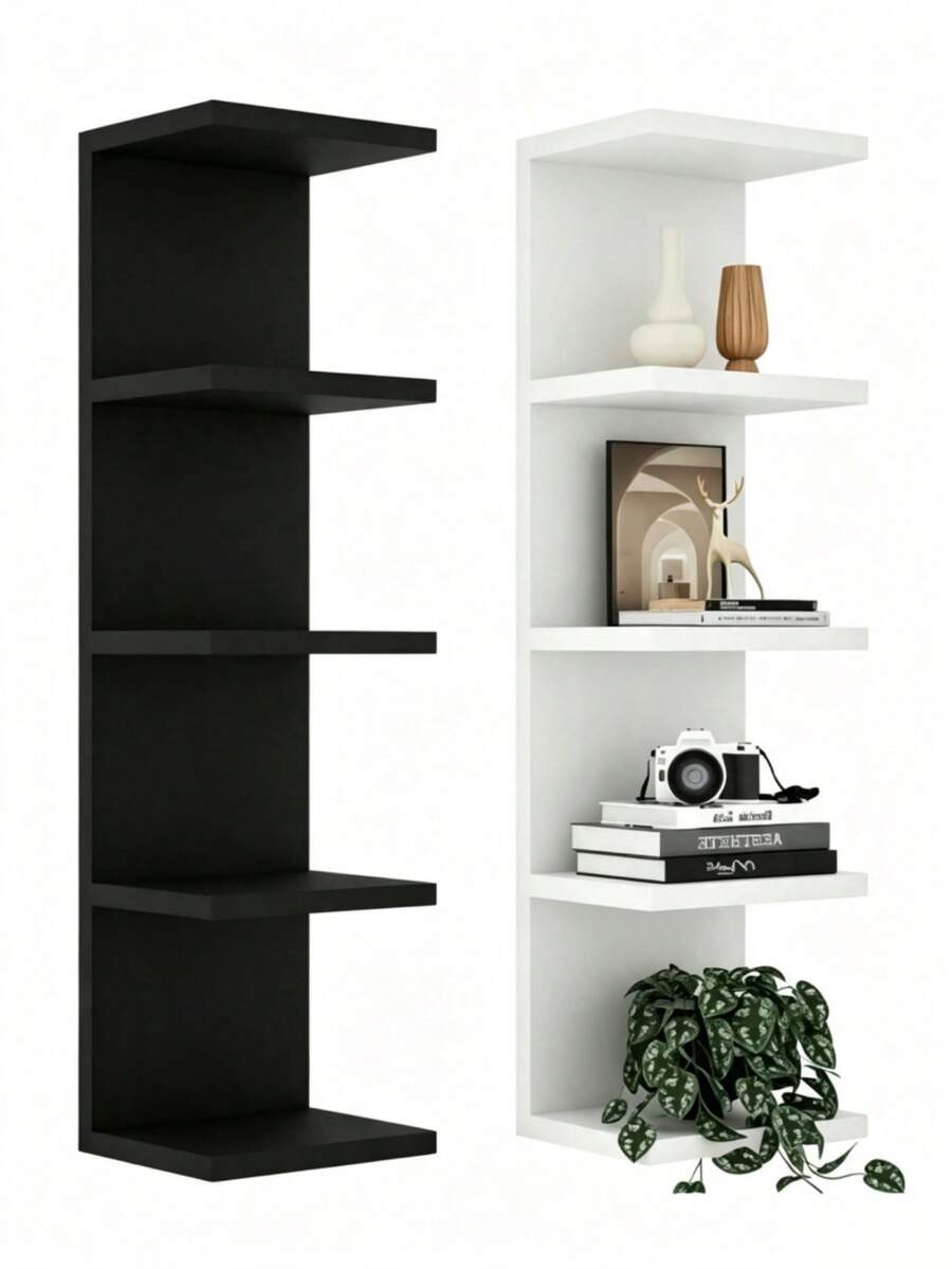 1pc Multi-Layer Minimalist Wall-Mounted Storage Shelf, Modern Living Room Bedroom Wall Decor Rack, Suitable For Books, Dolls, Toys, Clothes, Etc., Applicable For Home, Store And Product Display
