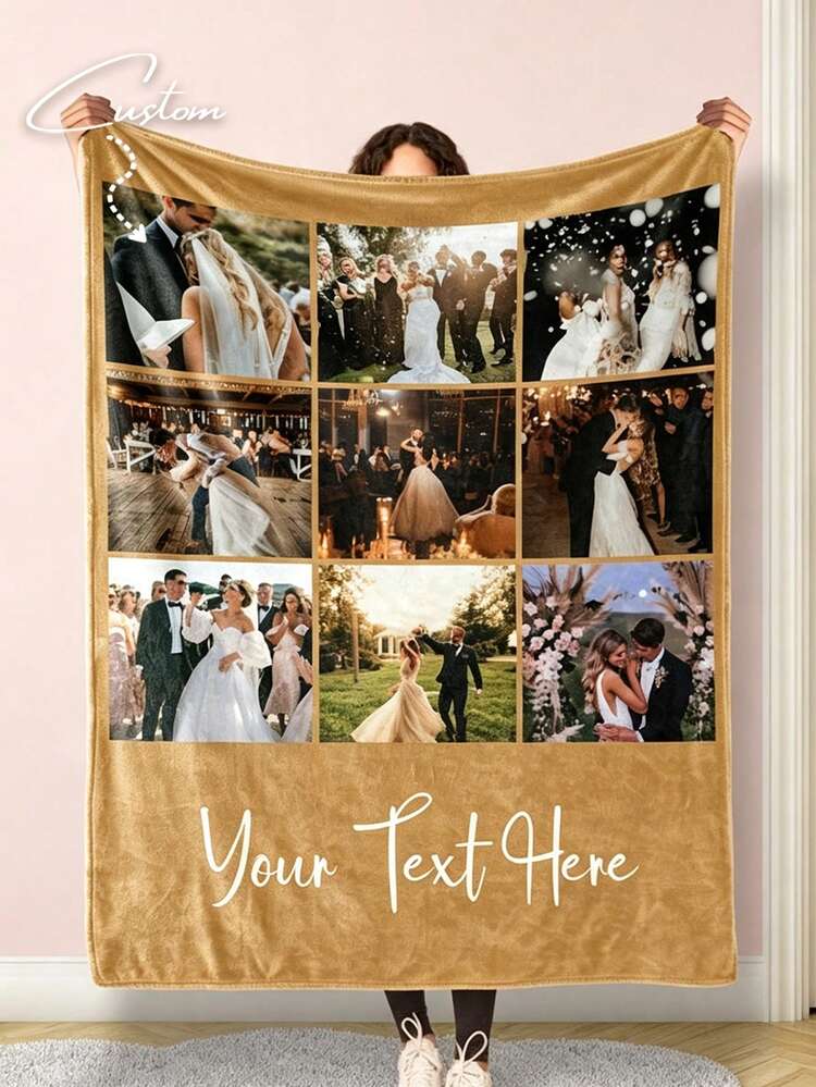 1pc Customized Photo Blanket, Personalized Photo Blanket, Family Photo, Pet Photo, Couple Photo Customization, Mother's Day, Father's Day, Valentine's Day, Office Nap Blanket, Private Customized Blanket, Holiday Blanket, Gift For Mom/Dad - Multicolor - View 1
