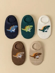 5/10 Pairs Baby Boys Ankle Socks, Dinosaur Pattern, Cute Comfortable Breathable All-Season Low-Cut Short Socks - Multicolor - View 14