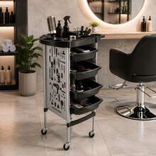 SENDERPICK Hairdressing Trolley 5-Tier Salon Trolley Salon Trolley - White - View 6