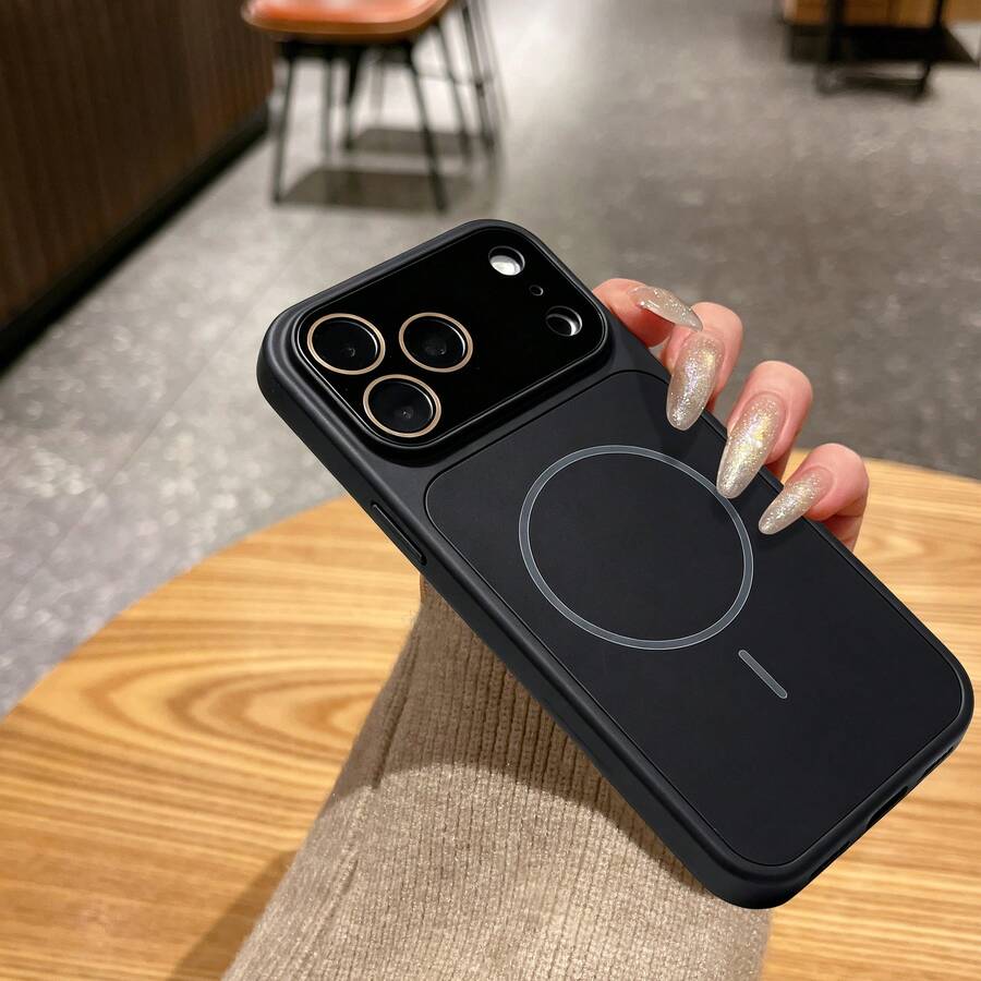 磁吸彩色磨砂手機殼,適用於 iPhone 14 14 Pro Max 15 15 Pro Max 16 16 Pro 16 Pro Max 17 17 Pro Max 18 18 Pro Max - 黑色 - 查看 1