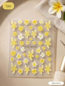 1 Set Exquisite Yellow Frangipani Decorative Stickers, Delicate Petal Texture, Suitable For Various Personal Items DIY, Create Your Own Elegant Decorative Style - Yellow Plumeria - View 7
