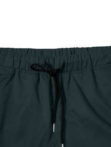 Spring/Summer Solid Color Multi-Pocket Straight Leg Cargo Pants, Men's Outdoor Commute Casual Sports Long Pants - Dark Green - View 4