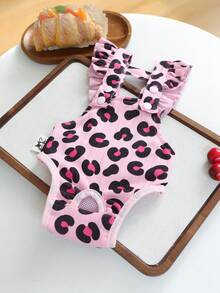 PETCIRCLE 1PC Pet Clothes Autumn/Winter New Small Dog Puppy Cat Cute Pet Elastic Non-Restrictive Skin-Friendly Fabric Fifi Sanitary Pants - Pink Leopard Print - Multicolor - View 2