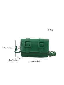 Mini Acrylic Decorative Chain Lipstick Crossbody Bag - Green - View 8