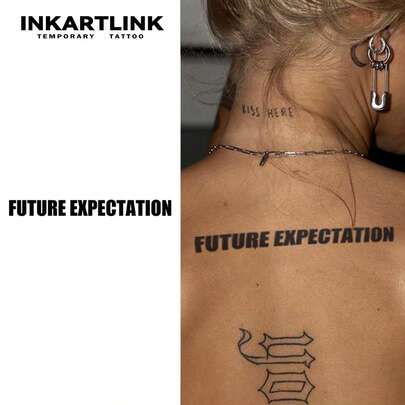 INKARTLINK 1PC Future Aspiration Theme Temporary Tattoo Sticker, Waterproof Body Art Tattoo Sticker, Lasts 2-5 Days, Water Transfer Colorful Tattoo Sticker, Suitable For Men And Women, Essential For People, Party Essential Decoration, Holiday Celebration Body Decoration
