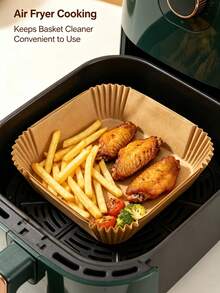 1-100pcs Disposable Air Fryer Paper Liners Square Non-Stick Baking Trays, Baking Supplies, With Raised Edges, Suitable For Oven, Fryer Basket, Baking, Cooking, Easy To Clean, Home Kitchen Essential, Household Goods - Multicolor - View 10