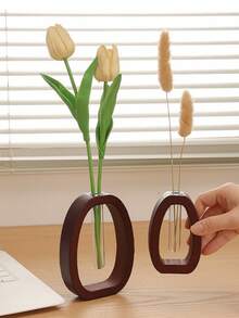 Modern Bohemian Style Propagation Vase, Indoor Plant Pot, Suitable For Desktop, Home, Bedroom Decor, Wooden Vase (Plants Not Included) - Multiple Styles - View 3