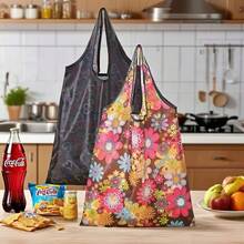 1/2pcs Reusable Gift Bags With Handles - Durable & Compact, Washable, Animal Holiday Patterns, Suitable For Women Travel And Food Shopping - Multicolor - View 12