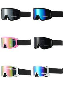 Winter Single/Double Lens Ski Goggles, Suitable For Skiing, Mountaineering, Snowmobile And Multiple Scenarios, Adult Fashionable Outdoor Sports Protective Eyewear - Multicolor - View 1