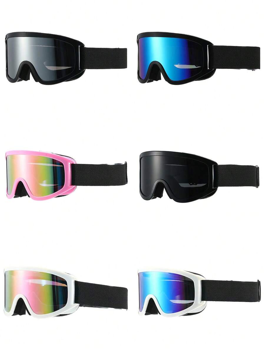 Winter Single/Double Lens Ski Goggles, Suitable For Skiing, Mountaineering, Snowmobile And Multiple Scenarios, Adult Fashionable Outdoor Sports Protective Eyewear - Multicolor - View 1