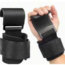 2pcs Fitness Squat Weightlifting Pull-Up Wrist Hooks Horizontal Bar Sports Equipment, Used To Reduce Strength Training, Not Hand Grip Strength Hooks Gym Accessories - Black - View 7