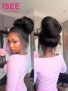 ISEE Invisi 360° Lace Front Wig With Drawstring, Pre-Cut Lace, InvisiFit Invisible Straps, Human Hair, Pre-Plucked, Pre-Bleached, 180% Density, 360° Full Lace Front Wig, 14-28 Inches - SNatural - View 1