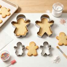 Christmas Cookie Cutters Large 4.5-3.1 Inch, Set | Gingerbread Boy & Girl Shapes, Stainless Steel, Perfect For Winter Holiday Baking - View 2