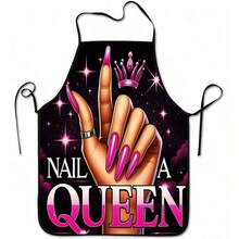 Stylish Graphic Nail Technician Apron Waterproof Anti‑Dirt Salon Work Apron Adjustable Neck Strap Nail Artist Apron - Multiple Styles - View 8
