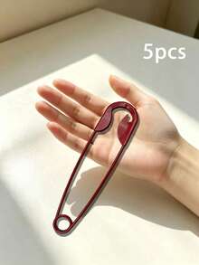 5/2pcs Multi-Color Women's New Fashion Oversized Safety Pin Shaped Hair Bun Holder, Creative Minimalist Hair Accessory, Back Of Head Hair Clip, Personalized Hair Decoration, Hair Styling Accessory For Party And Daily Wear - Multicolor - View 11