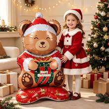 1pc 150cm Oversized Cute Christmas Cartoon Bear Balloon, Suitable For Christmas Party Decoration - View 6