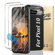 مجموعة 2+2 قطعة متوافقة مع Pixel 10 Pro Fold/10 Pro/10 Pro XL/10A/10 واقي شاشة، واقي شاشة زجاجي مقوى مع البصمة، شفاف عالي الدقة، مضاد للبصمات، مضاد للخدش، خالي من الفقاعات سهل التركيب - شفاف - مشاهدة 10