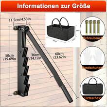 Manueller Holzspalter Wandmontage, Kaminholz Spalter aus Karbonstahl mit Handschuhen & Tasche - Hochkohlenstoffstahl - Übersicht 2