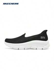 Skechers Women's SLIP-INS Hands-Free Slip-On Walking Shoes Breathable Thick Sole Cushioned Casual Sneakers - Black - View 1