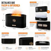 Umidificador de Ar Ultrassônico com Difusor de Aromas, Efeito Chama de ...