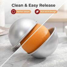 1/2 Half Sphere Cake Mold (4/8 Inch), Semi-Circular Baking Pan, Aluminum Non-Stick, Heat-Resistant And Easy Release, For Oven Baking Basketball Cake, Soccer Cake And 3D Spherical Cake, Essential Kitchen Tool For Christmas - Hemispherical Mold - View 9