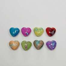 100/300/500pcs Acrylic Random Mixed Color Heart Beads Loose Beads For DIY Handmade Bracelets, Necklaces, Keychains, Bag Charms, Pen Caps Decoration And Other Accessories - Multicolor - View 3