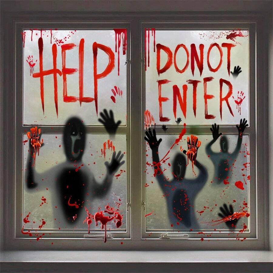 Halloween Window Decals, Double-Sided Removable Glass Stickers, Indoor Party Decoration - Multicolor - View 1