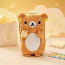 San-X Rilakkuma Cute Bear Pencil Case With Zipper, Kawaii Aesthetic Storage Pouch, Niche Adorable Gift Pencil Box, Coin Purse - Multicolor - View 12