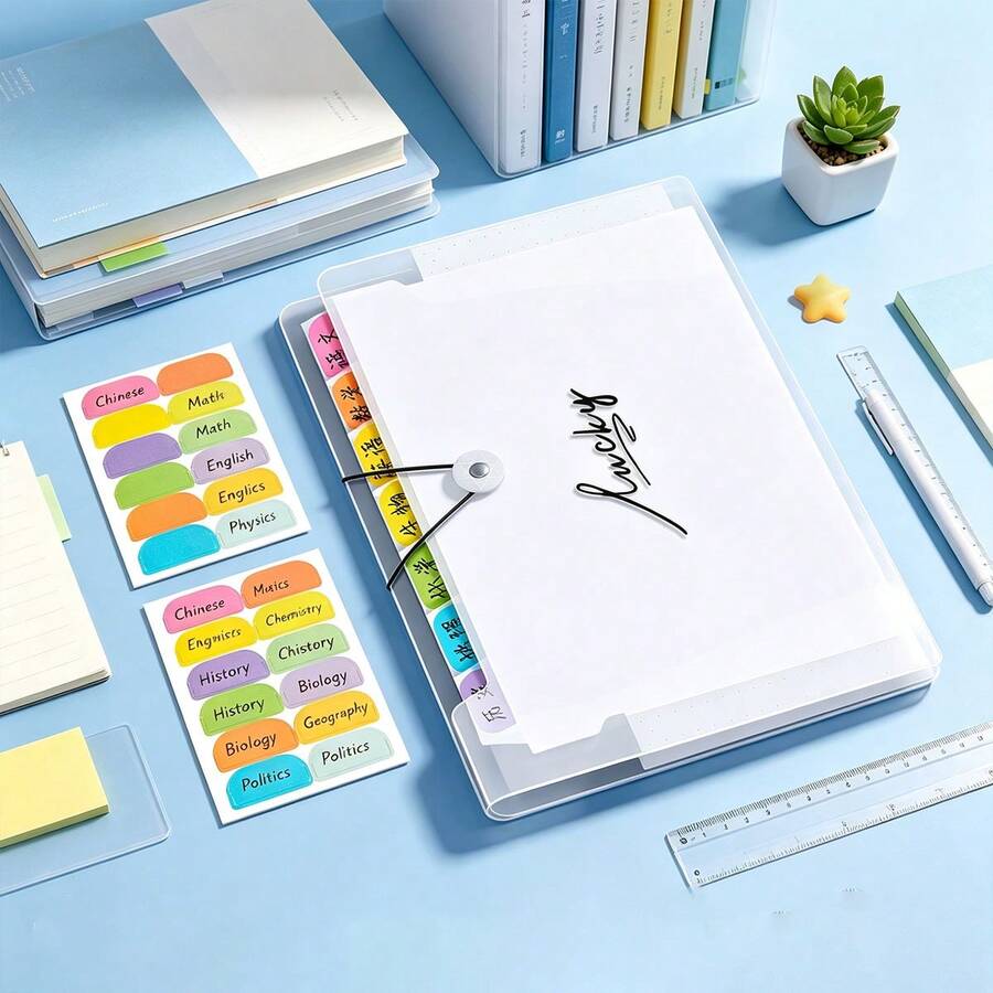 1pc A4 Multi-Compartment Document Bag, Back To School Essential Accordion Folder For Office And Study, Multi-Layer Small Gift File Bag - Multicolor - View 1