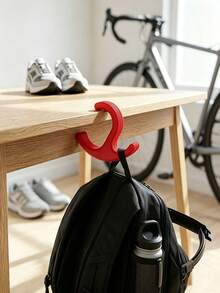 C-Shaped Desk Hook, No Installation Required, Non-Slip Storage Rack, Suitable For Backpacks, Handbags, Headphones And Kitchen Utensils, Fits 15–35mm Thick Desktops - Multicolor - View 3