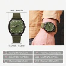 SYNOKE Jam Tangan Kuarsa Pria - Hijau Tentara - View 4