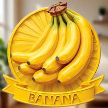 Banana Vintage Emblem Radiant Rays And A Ribbon Of Golden Fruit Magnet Where The Tropics Wear A Badge Of Everyday Joy Keepsake For All Metal Surfaces Throughout The Home - D - View 7