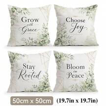 4pcs/1pc Eucalyptus Inspirational Text Pattern Pillow Case Without Insert, Single-Sided Printed Pillow Case, Suitable For Living Room Bedroom Home Decor, All Season Pillow Case - Multicolor - View 16