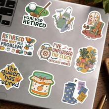 58pcs Funny Retirement Aesthetic Sticker Set - Vinyl Stickers Suitable For Laptop, Water Bottle, Phone, Guitar - Multicolor - View 4