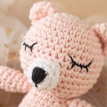 Handmade Crochet Baby Comfort Toy Bib, Mother And Baby Gift, Baby Keepsake Gift, Easter Gift, Children's Bedding Suitable For Babies 0+ - Pink Sleeping Bear - View 6