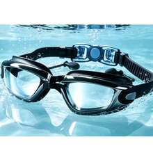 Adult Swimming Goggles With Built‑In Ear Plugs, Anti‑Fog Waterproof Large Frame Swim Glasses For Men Women - Multicolor - View 2