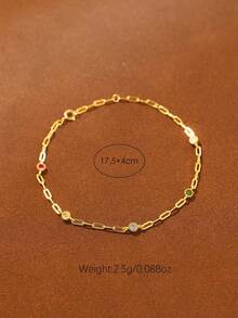 SYMFNY 1pc 925 Silver Bracelet With 5 Colored Cubic Zirconia Holiday - Yellow Gold - View 4