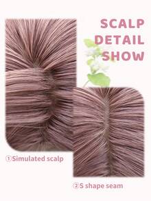 alicegarden 26 Inch Front Lace Wig, Natural Straight Hair, Stunning Rusty Rose Color, Middle Part Design, Suitable For Women's Daily, Party, Cosplay Use, Natural And Durable Wig Gift, Halloween - Rusty Rose - View 3