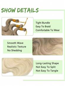 24 Inch Body Wave Braiding Hair Brown Black Curly Crochet Hair Bundles Great For Braids Bora Bora Braids Soft Thick Synthetic Body Wave Hair Extension For Women Boho Box Braids For Goddess Daily Use - Multicolor - View 7
