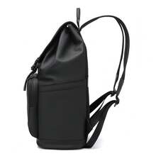 1 pièce Sac à dos à rabat de couleur contrastée à la mode, grande capacité, sac pour ordinateur portable, sac à dos de voyage d'affaires, sac de navette pour hommes, sac d'école pour étudiants - sac à dos - Voir 5